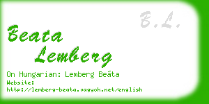 beata lemberg business card
